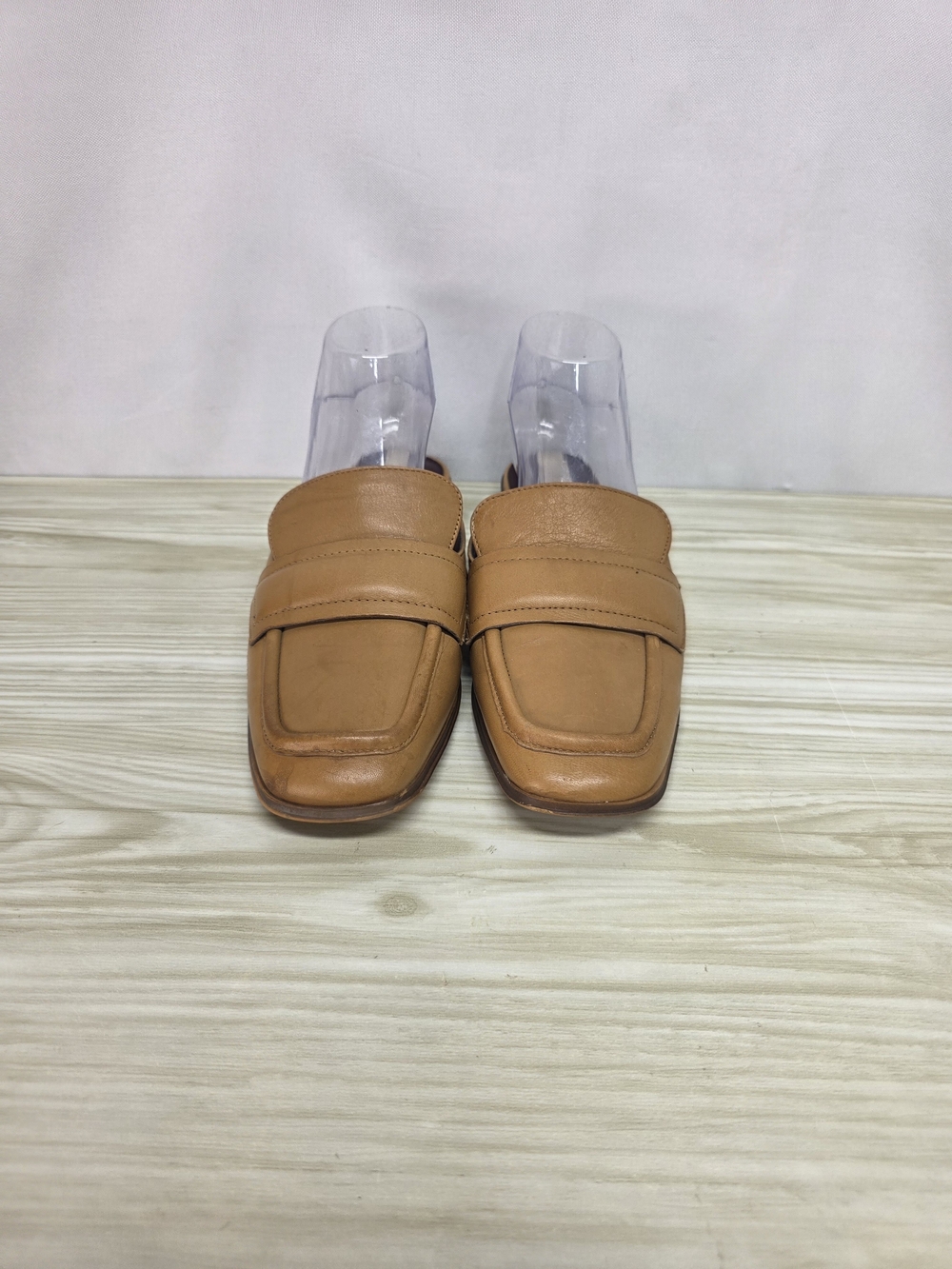 Franco Sarto Tan Leather Backless Penny Mules - Picture 3 of 9